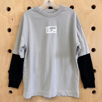 Grey + Black Always Play LS Tee