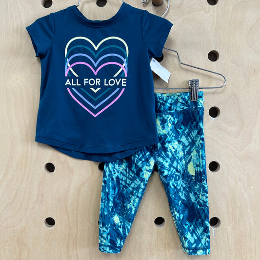 Teal All For Love Active Outfit