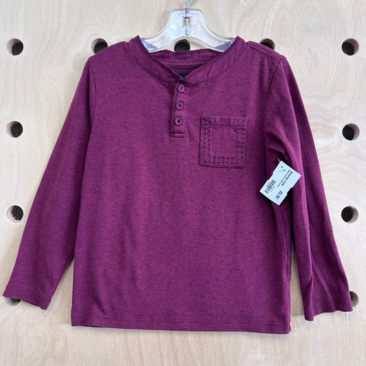 Maroon Stitch Pocket Henley