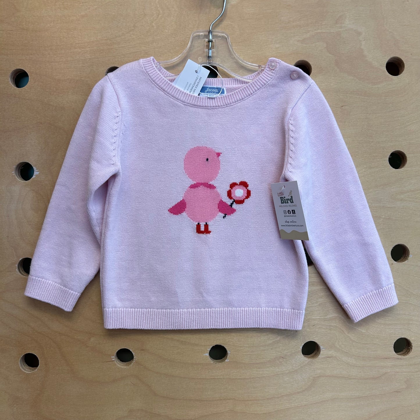 Pink Knit Bird/Flower Sweater NEW!!