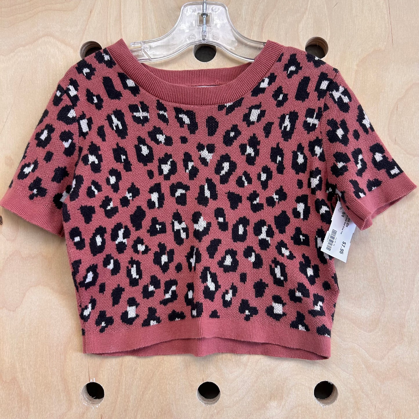 Animal Print Knit Crop Top