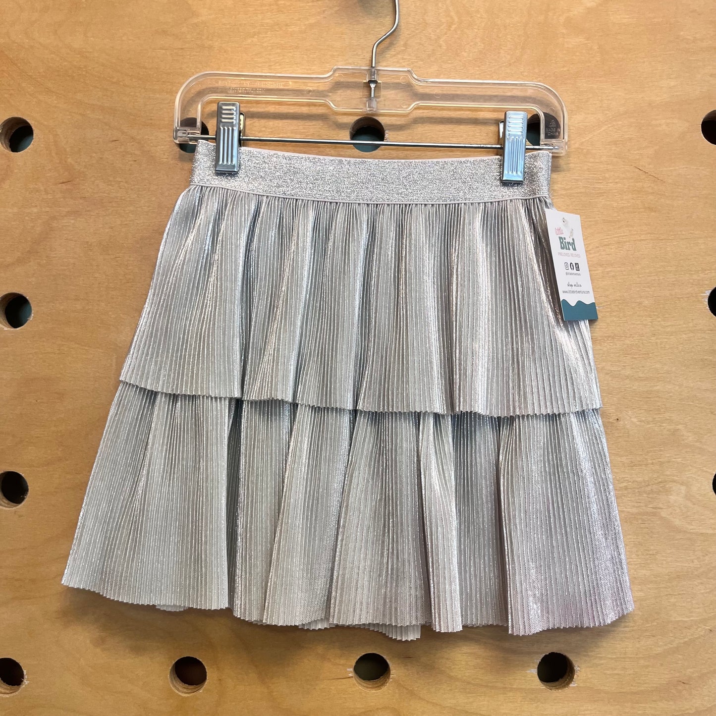 Silver Tiered Shimmer Skirt