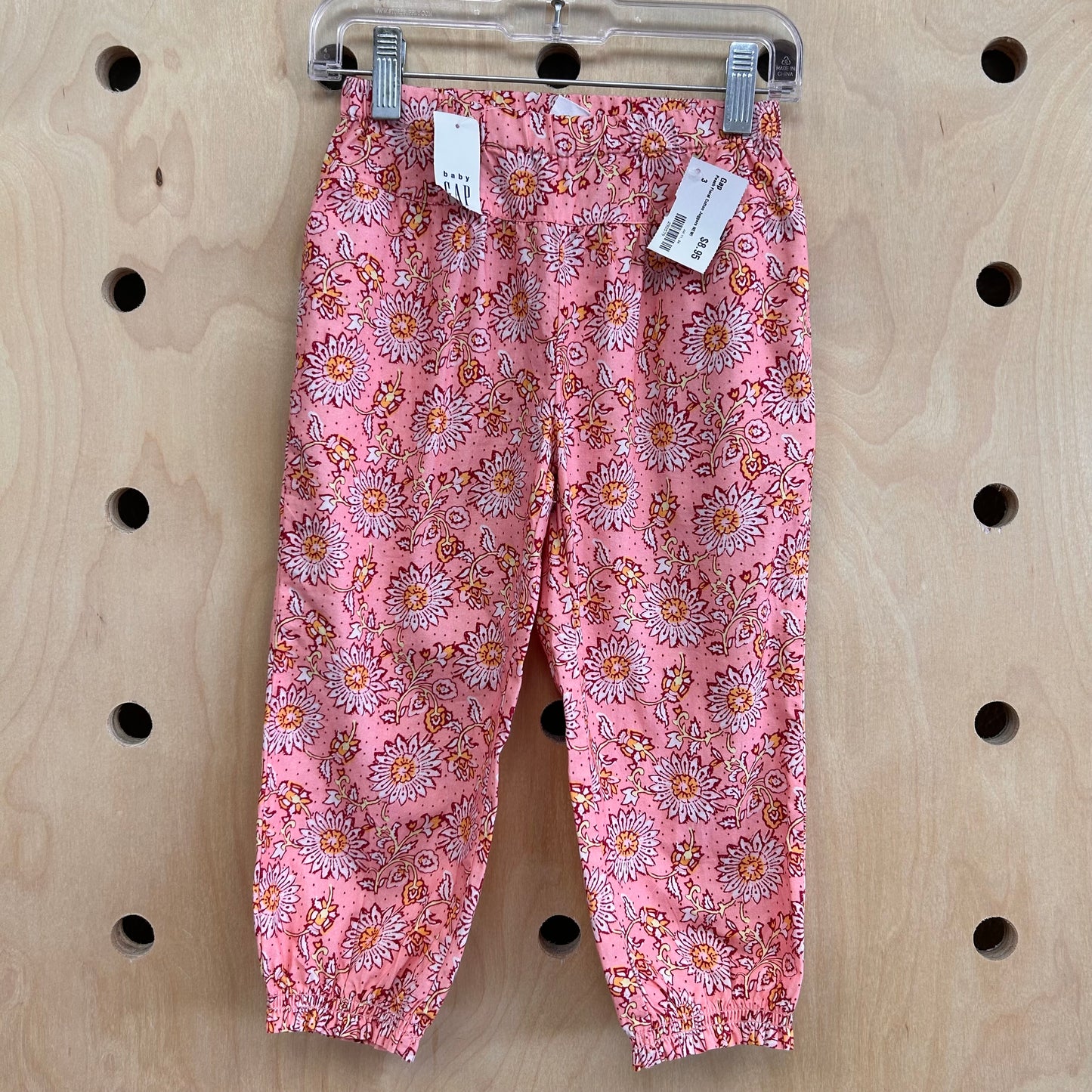 Peach Floral Cotton Joggers NEW!