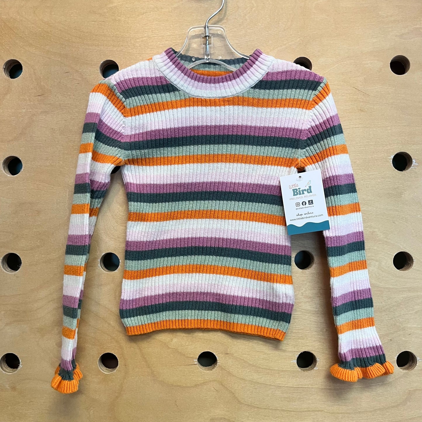 Multicolor Striped Ribbed LS
