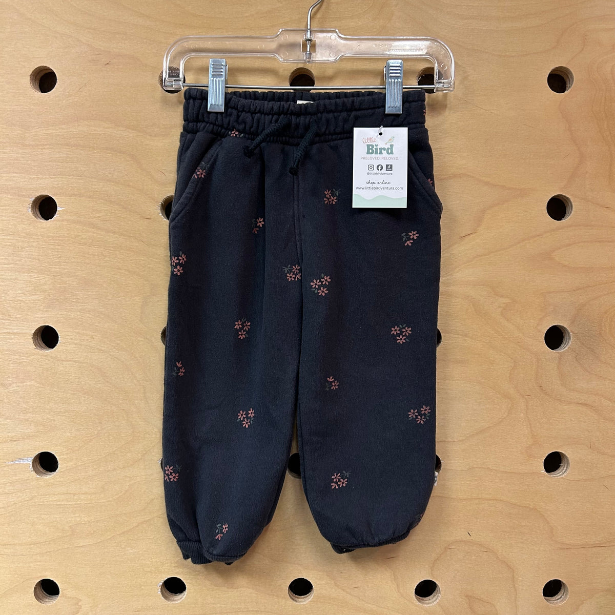 Grey Organic Floral Joggers