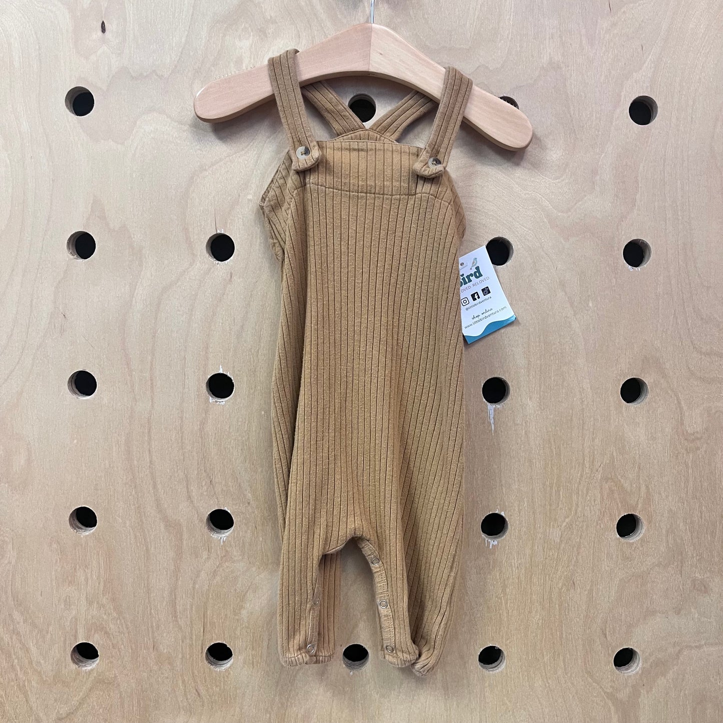 Tan Organic Ribbed Romper