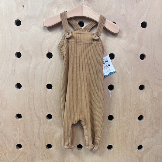 Tan Organic Ribbed Romper