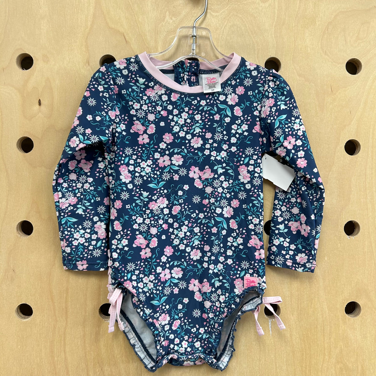 Blue Floral LS Swimsuit