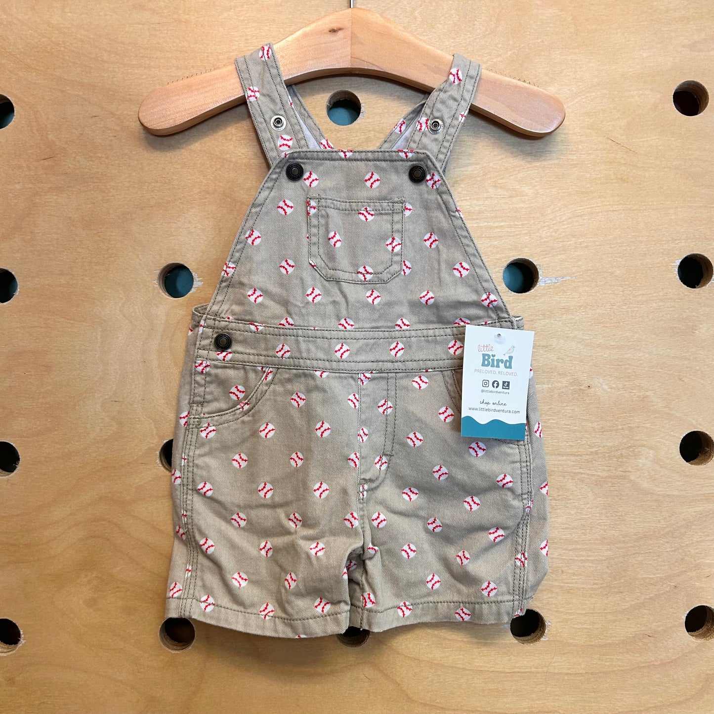 Tan Cotton Baseball Shortalls