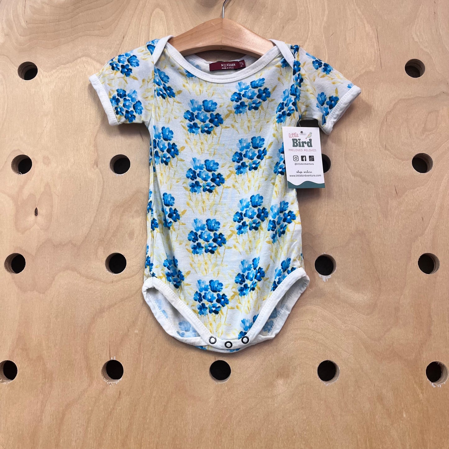 Yellow + Blue Floral Bamboo Bodysuit