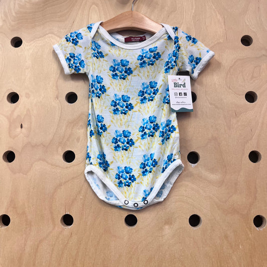 Yellow + Blue Floral Bamboo Bodysuit