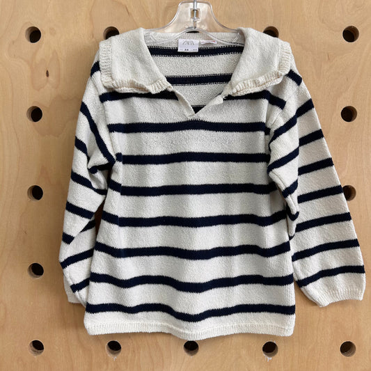 Cream & Blue Knit Sweater