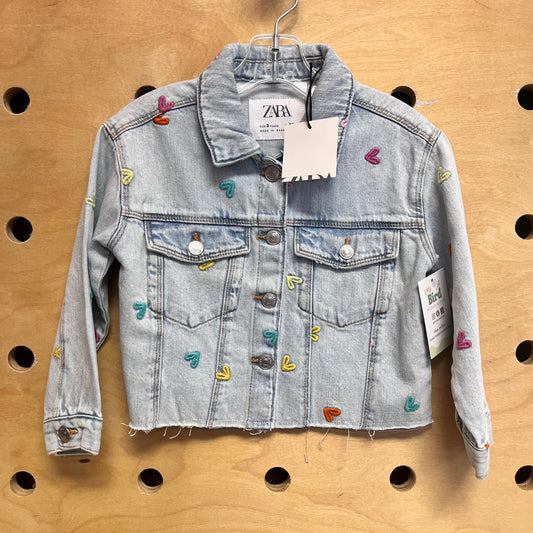 Embroidered Hearts Denim Jacket NEW!