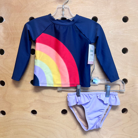 Navy/Lavender Rainbow Swimsuit