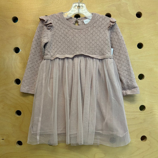 Blush/Sparkle Knit Tulle Dress