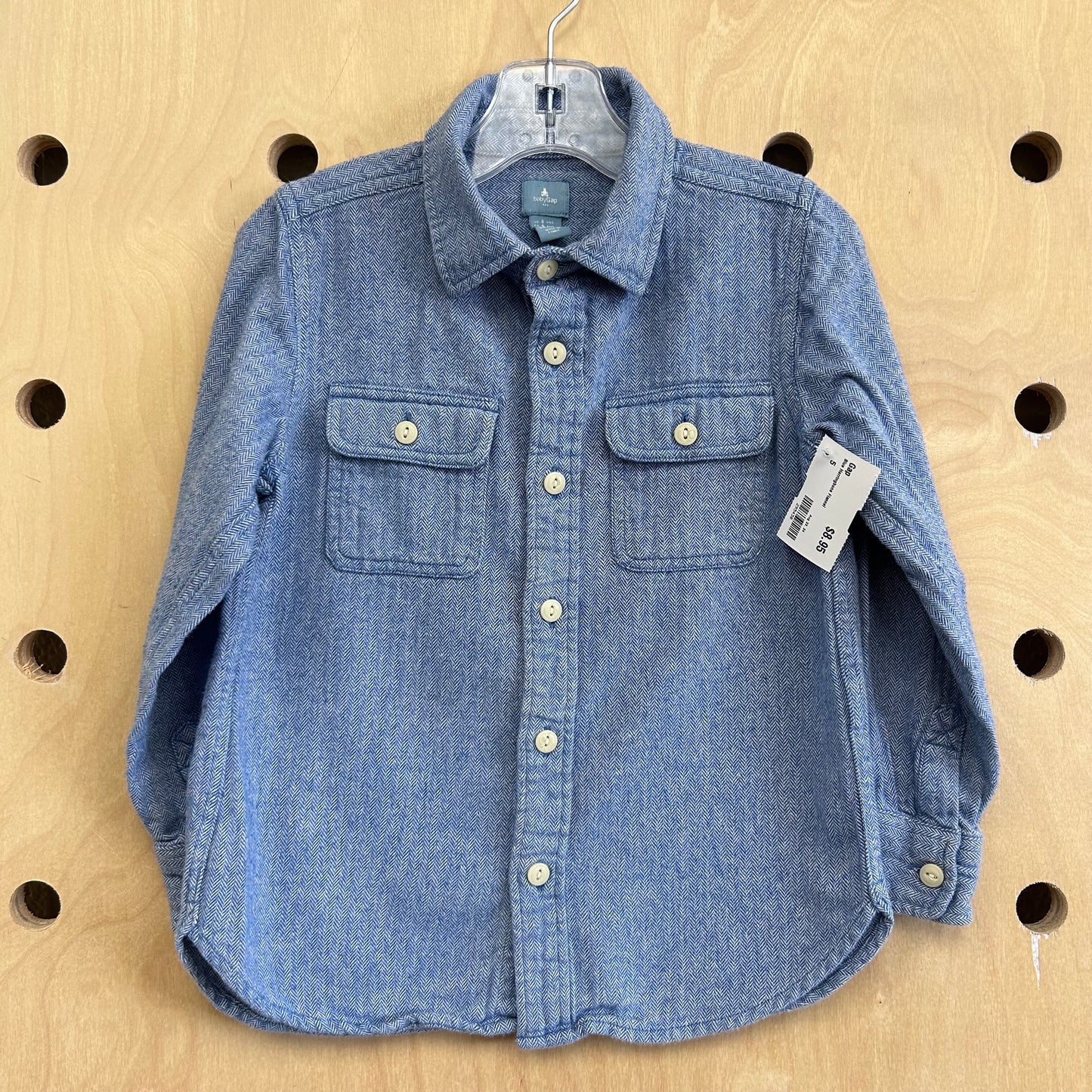 Blue Herringbone Flannel