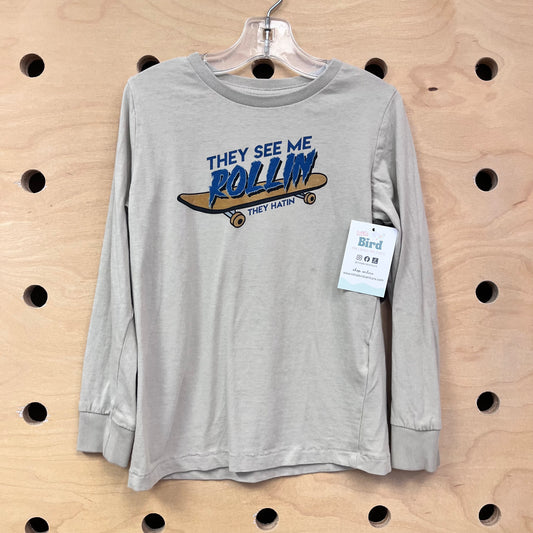Beige They See Me Rollin Tee