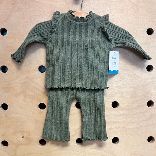 Soft Green Ribbed Outfit