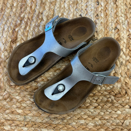 Silver Leather Sandals