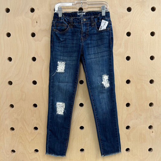 Denim Lace Patch Jeggings