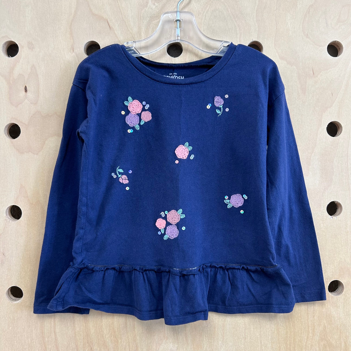 Blue Floral LS Top