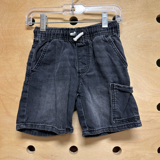 Black Denim Pocket Shorts