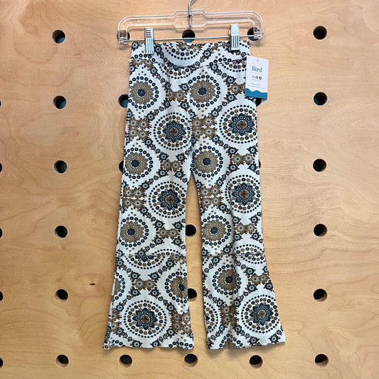 Organic Blue Floral Flare Leggings