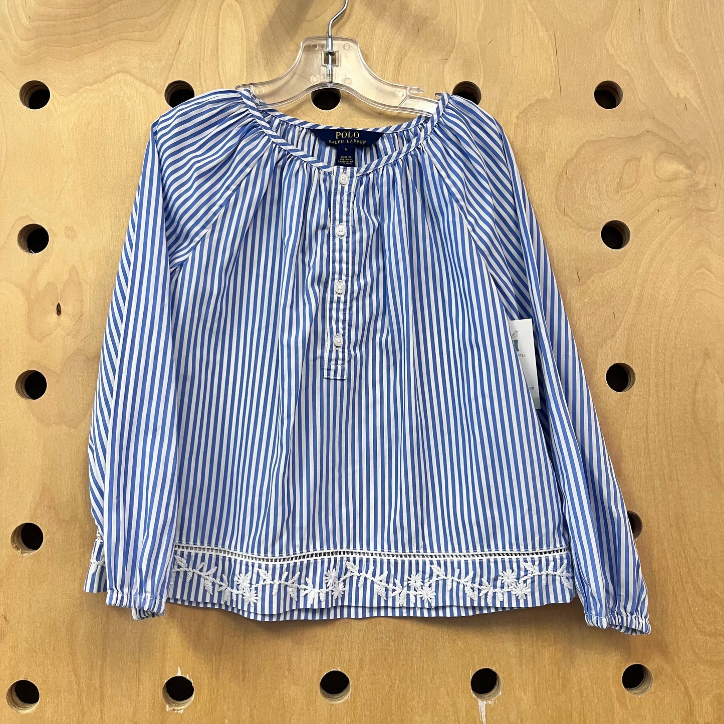 Blue Strped Embroiderd Top