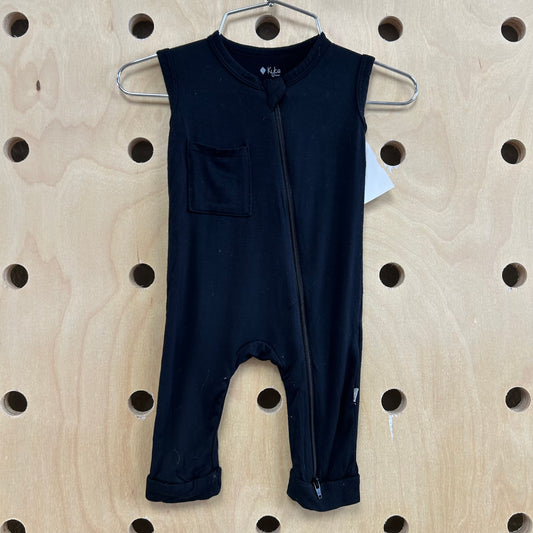 Black Sleeveless Bamboo Romper