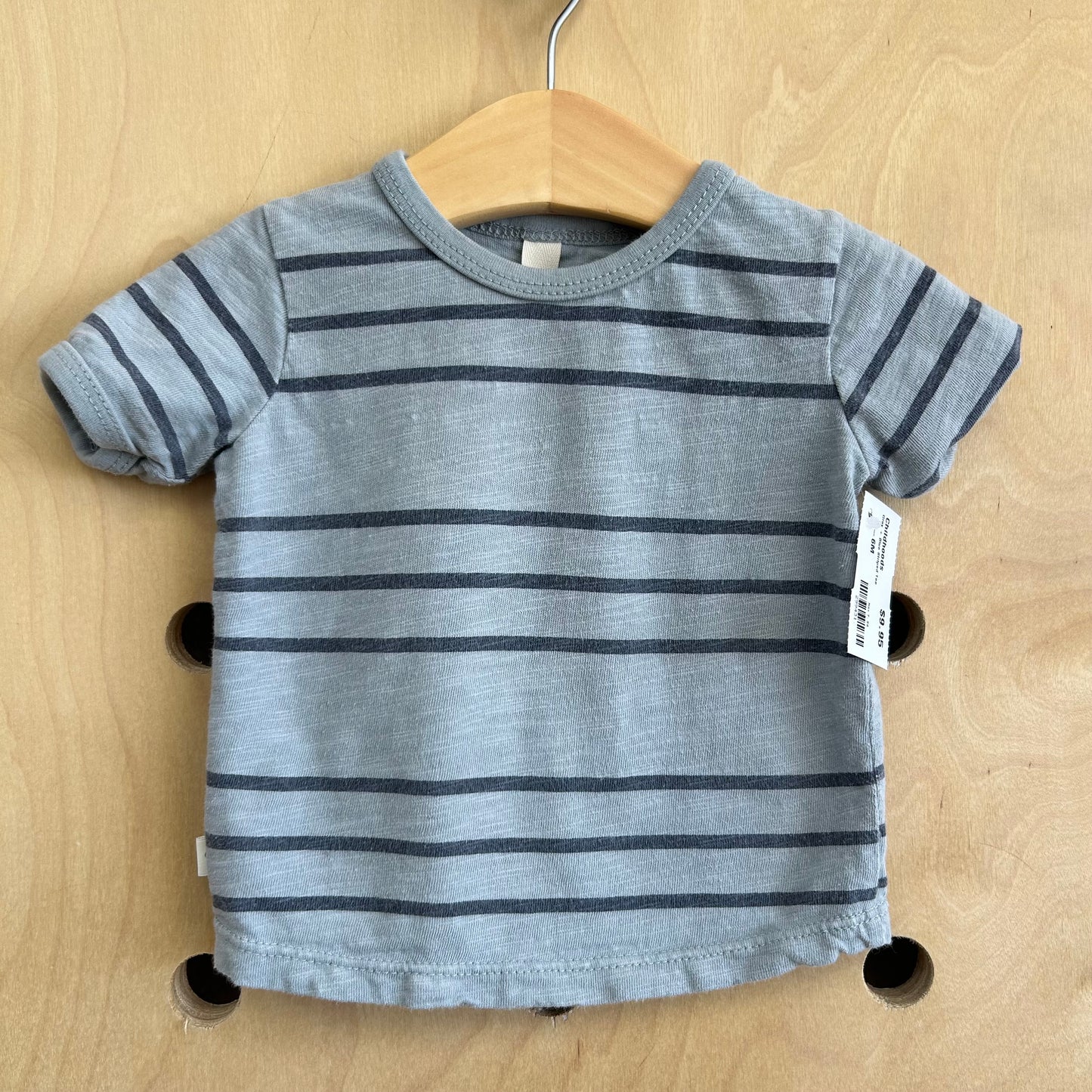 Grey + Blue Striped Tee