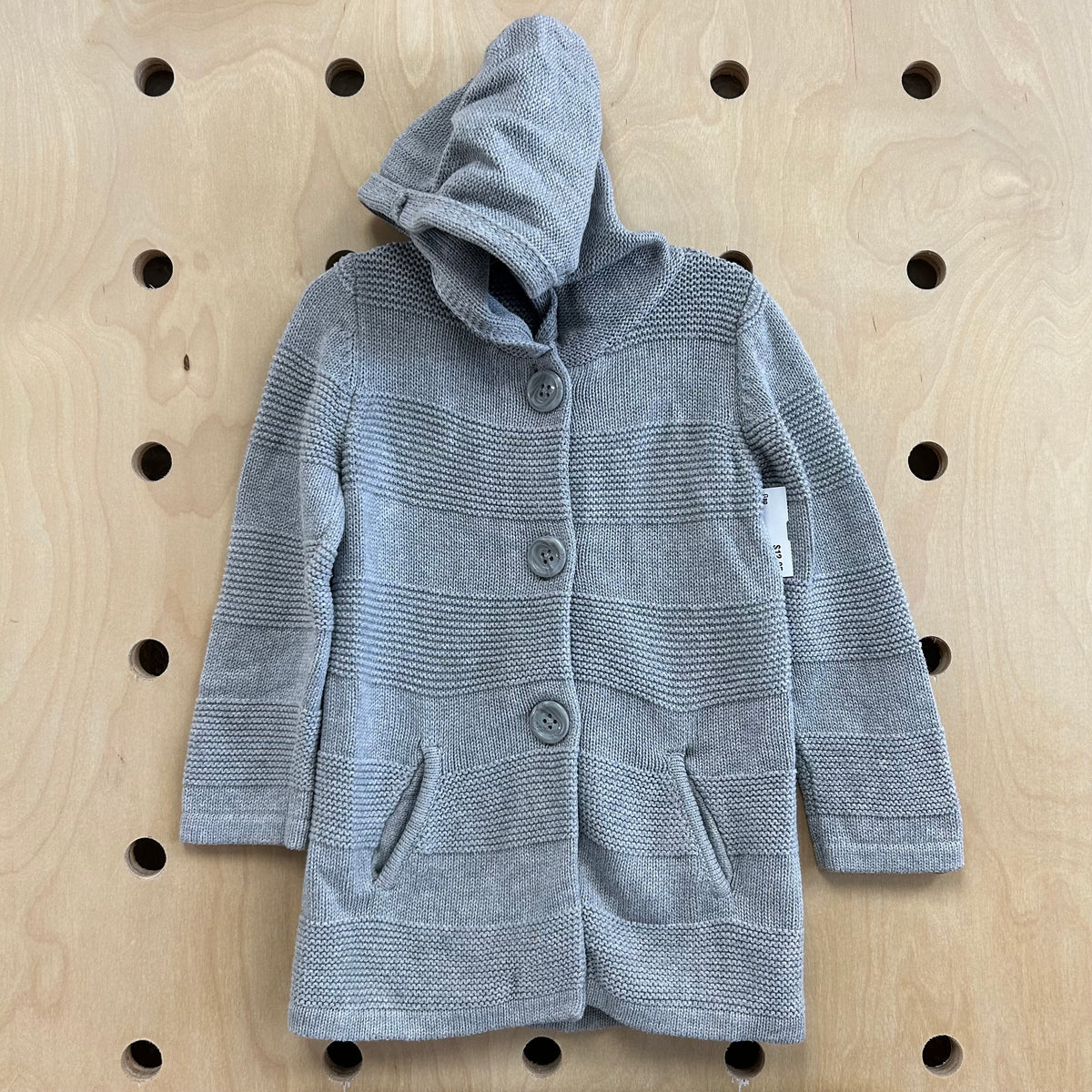 Grey Knit Hoodie Sweater