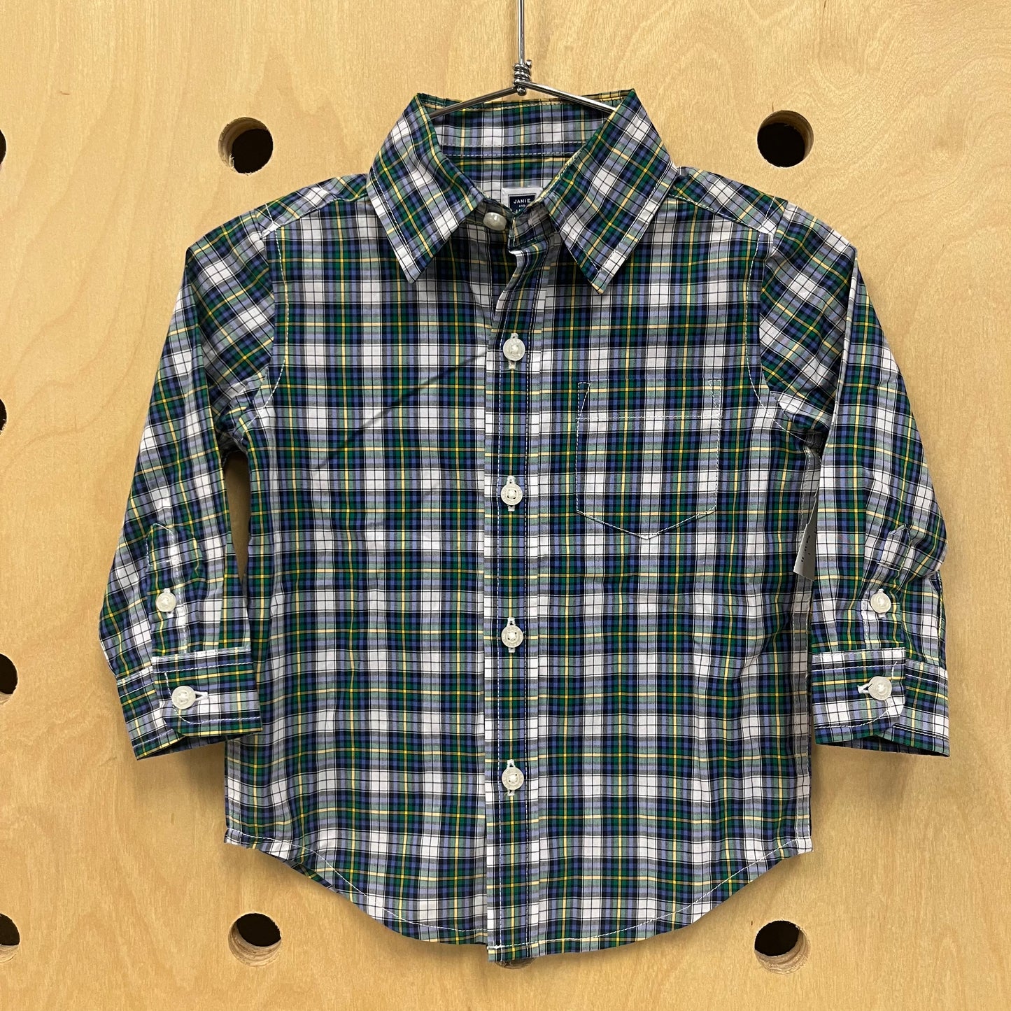 Blue & Green Plaid Long Sleeve NEW!