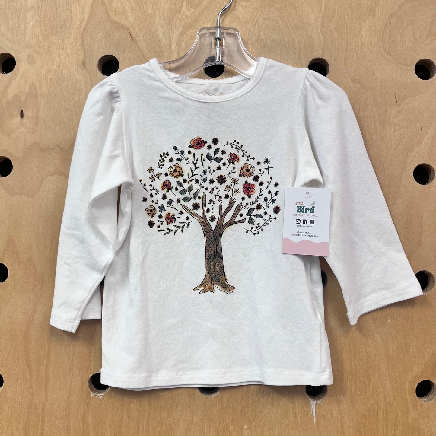 White Fall Bloom Cotton Long Sleeve NEW!