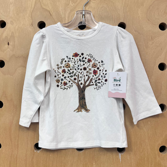 White Fall Bloom Cotton Long Sleeve NEW!