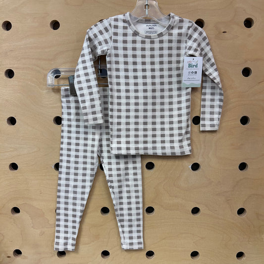 Cream Gingham Pajamas