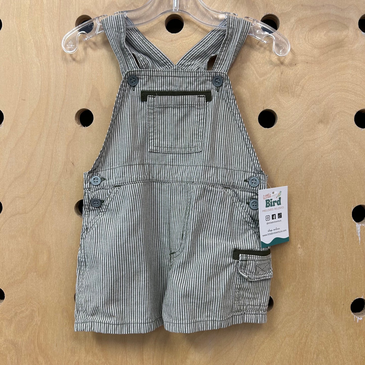 Grey Striped Shortalls