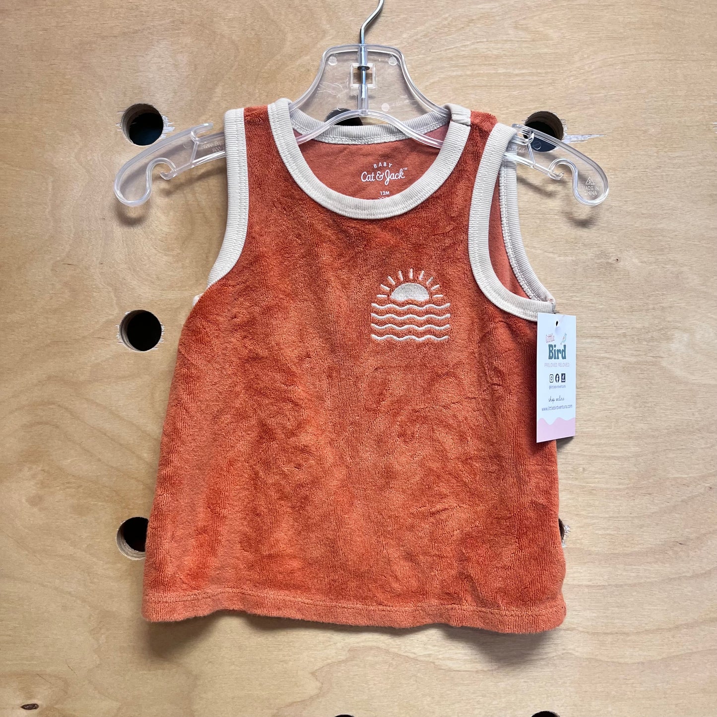 Orange Terry Embroider Sun Tank