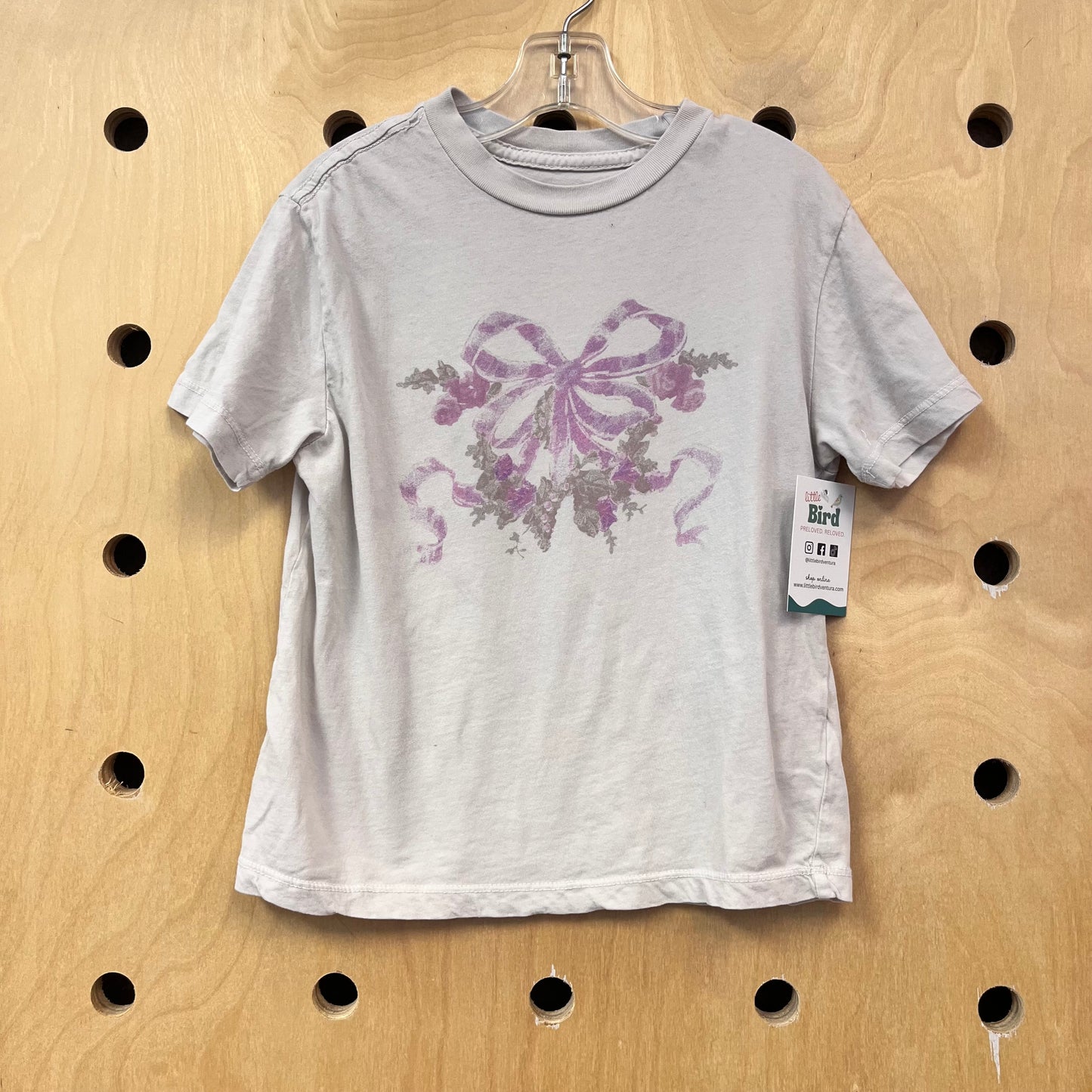 Beige Floral Bow Tee
