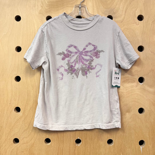 Beige Floral Bow Tee