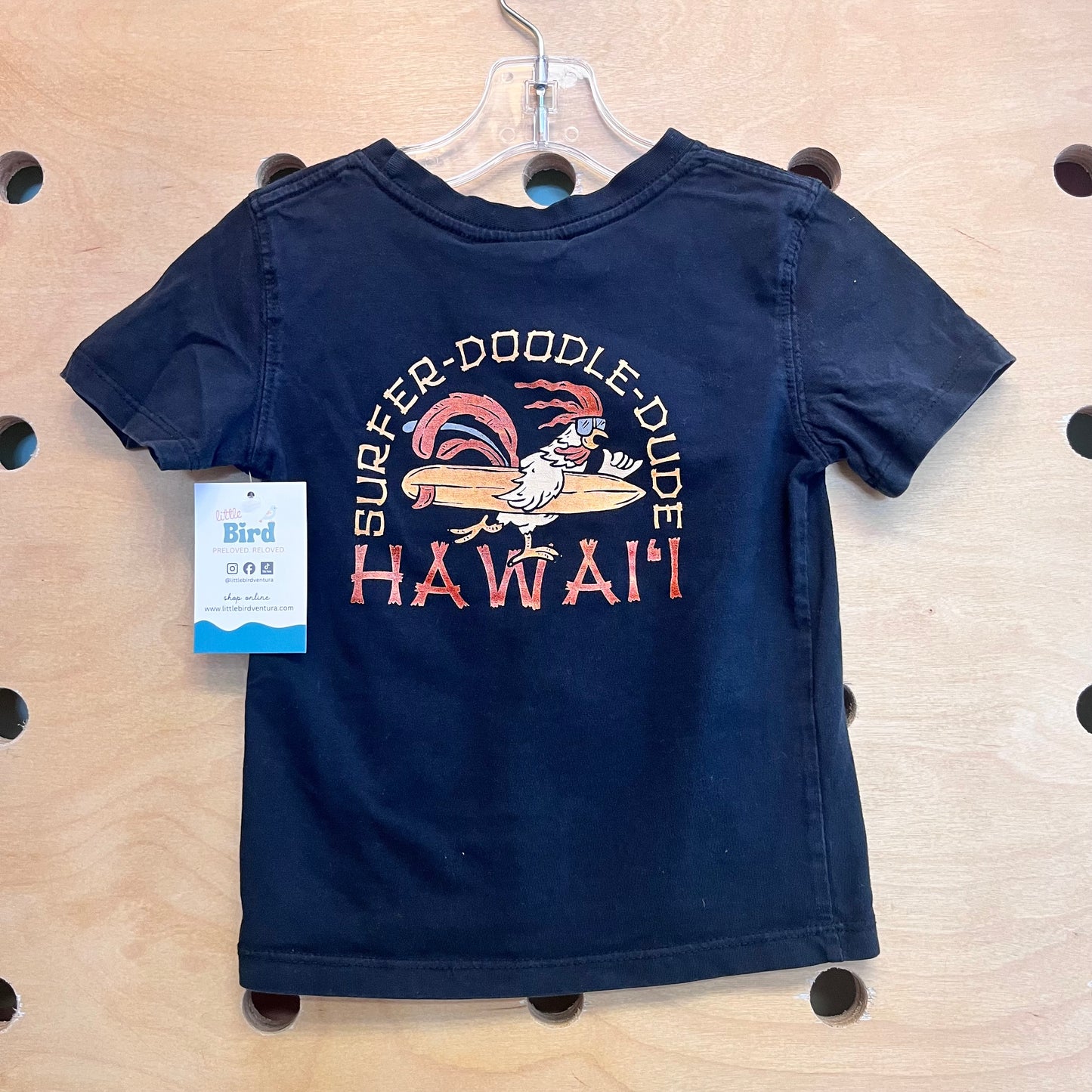 Black "Kapa'a Kaua'i" Cotton Tee