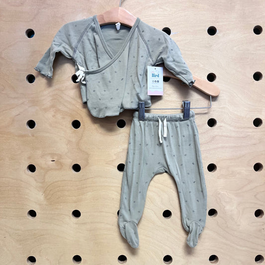 Organic Green Lines Cross-Front Outfit