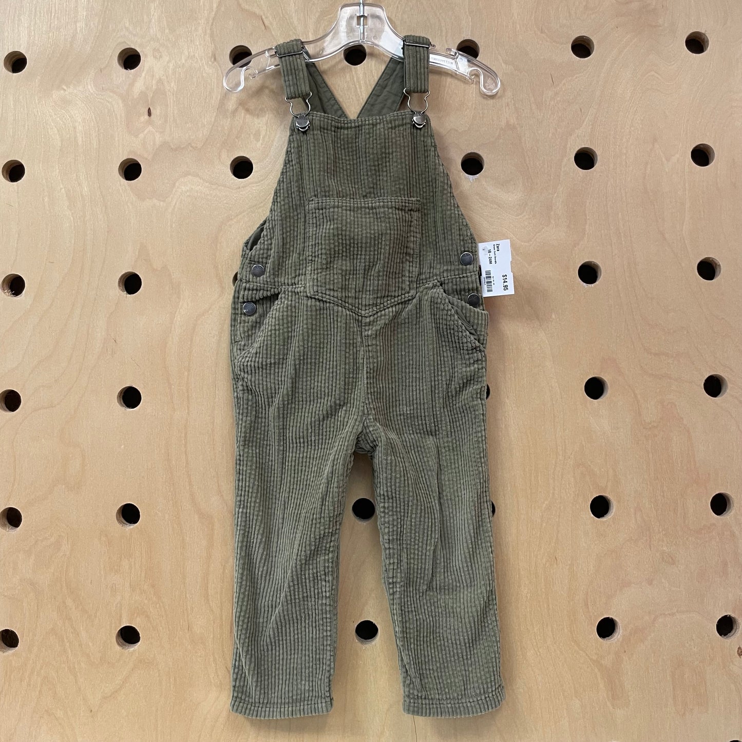 Green Cord Overalls