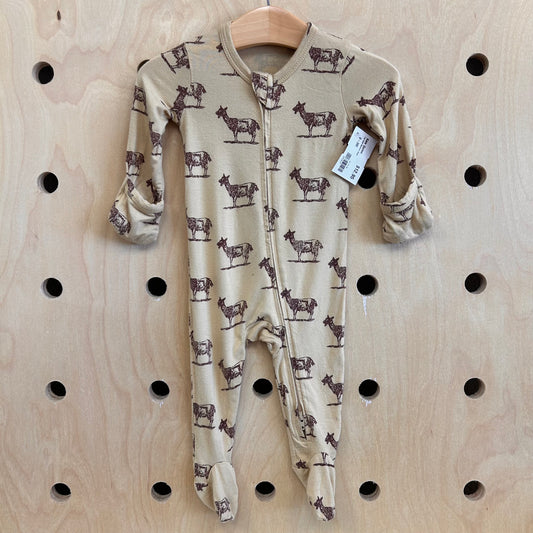Tan Goat Bamboo Zippy