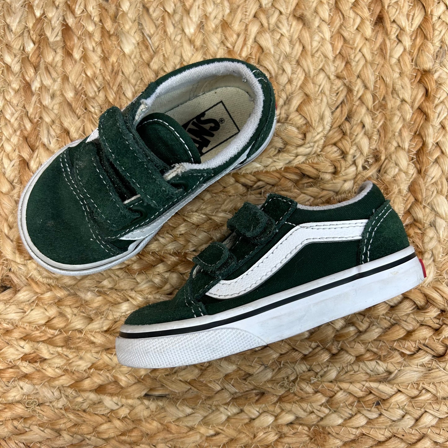 Green Low-Top Velcro Sneakers