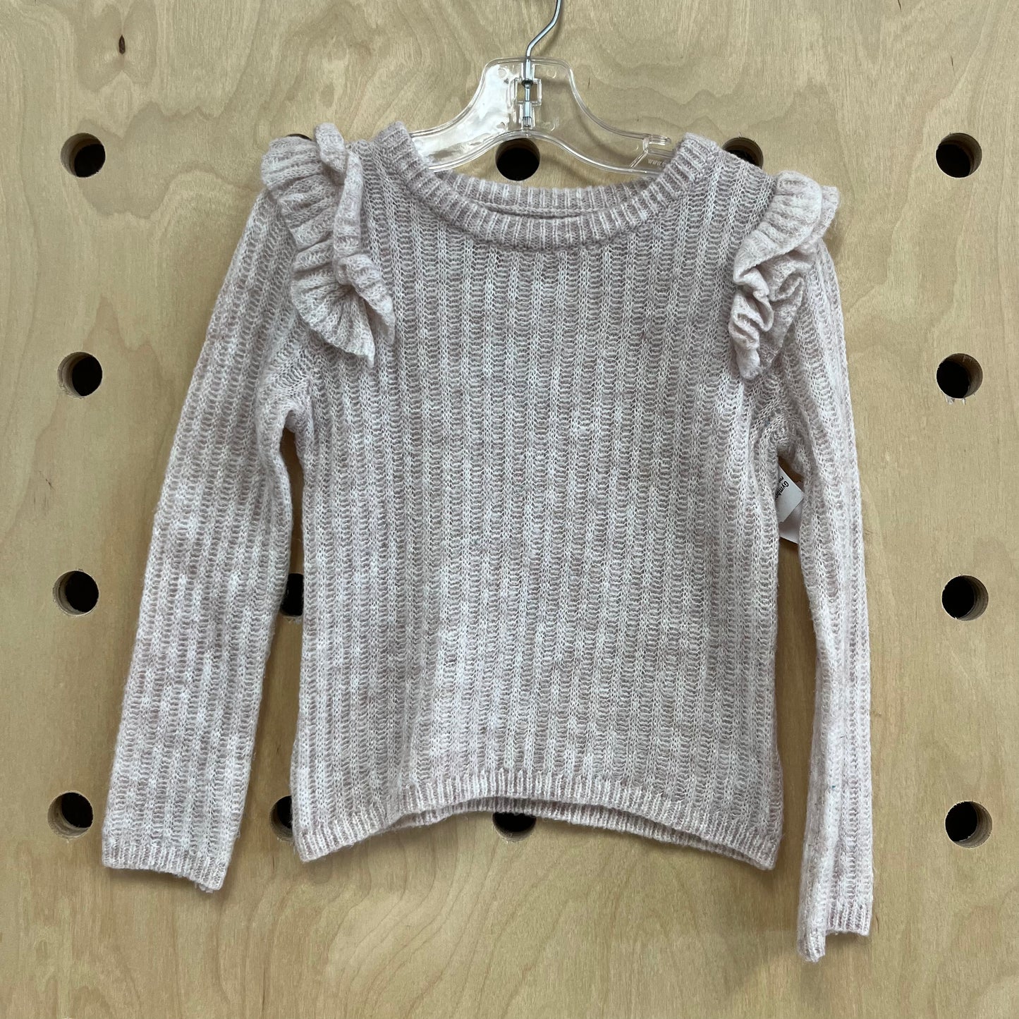 Pink+White Loose Knit Sweater