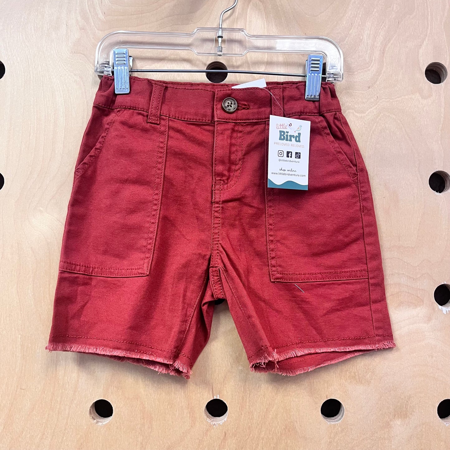 Rust Raw Edge Midi Shorts NEW!