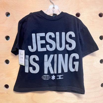 Black 'Jesus Is King' Crop Tee