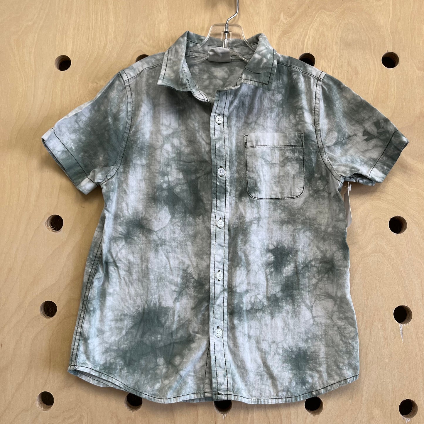 Green Tie Dye Button Up Shirt