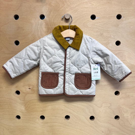 Cream/Brown Quilted Jacket