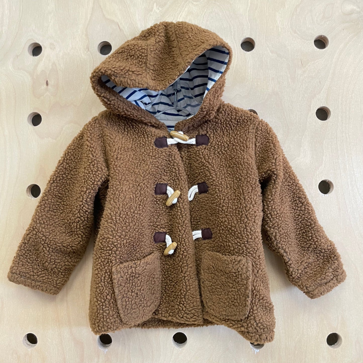 Fuzzy Brown Cotton-Lined Hoodie Jacket
